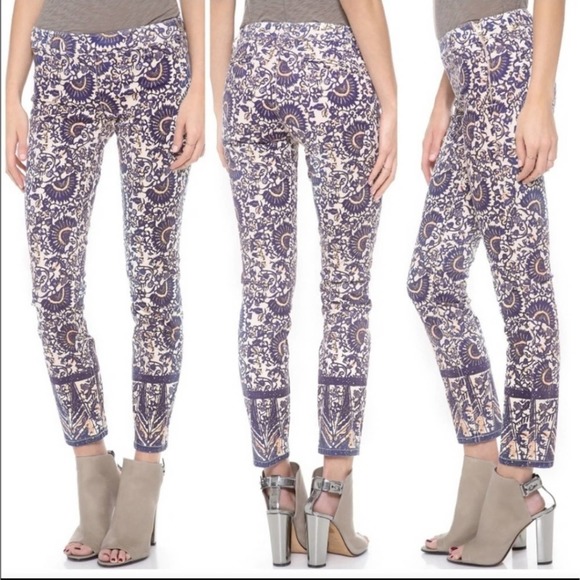 TORY BURCH IZZY PRINTED CROPPED SKINNY JEANS WOMEN'S SIZE 26 - Picture 1 of 12